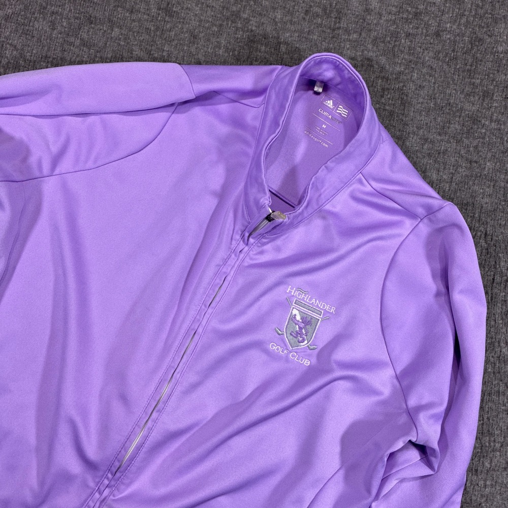 Adidas Golf Jacket Womens Medium Purple Highlander Golf Club Climalite Full Zip
